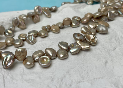 8-9x9-12 mm AA Light Taupe Keshi Freshwater Pearls Top Drilled Keshi Pearl Beads High Luster Genuine Freshwater Keshi Pearl Beads #P3022