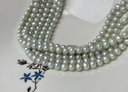 6 mm AAA Light Baby Blue Green Off Round Freshwater Pearls Genuine Very Rare High Luster Baby Blue Freshwater Pearl Beads #P3028
