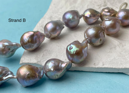 One-Of-A-Kind 14-18x17-25 mm AAA Very Rare Baroque Freshwater Pearl Bead Genuine Natural Seaweed Mauve Pink Baroque Pearls #P3042