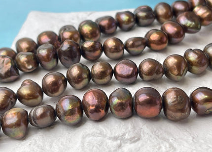 10-12 mm AA Dark Chocolate Brown Color Freshwater Pearl Nugget Beads Dark Brown High Luster Genuine Large Nugget Pearls #P3043