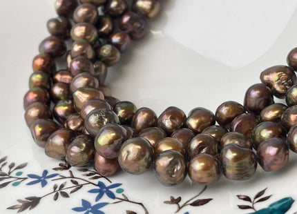 10-12 mm AA Dark Chocolate Brown Color Freshwater Pearl Nugget Beads Dark Brown High Luster Genuine Large Nugget Pearls #P3043