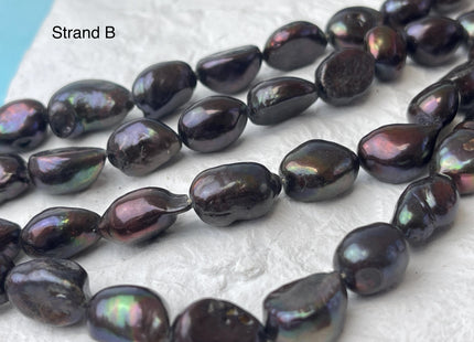 10-11x12-15 mm AA Dark Brown Peacock Color Freshwater Pearl Rice Nugget Beads Dark Brown Genuine Rice Nugget Pearls #P3047