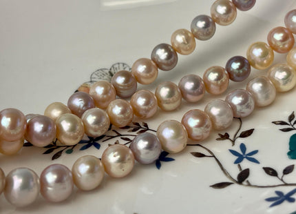 10-11 mm AA Rare Extra Shiny Natural Mixed Mauve Pink Potato Freshwater Pearl Bead Genuine High Luster Quality Bridal Pearls 41 Beads #P3046