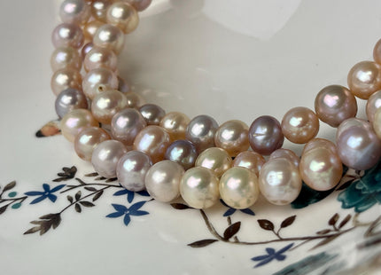 10-11 mm AA Rare Extra Shiny Natural Mixed Mauve Pink Potato Freshwater Pearl Bead Genuine High Luster Quality Bridal Pearls 41 Beads #P3046