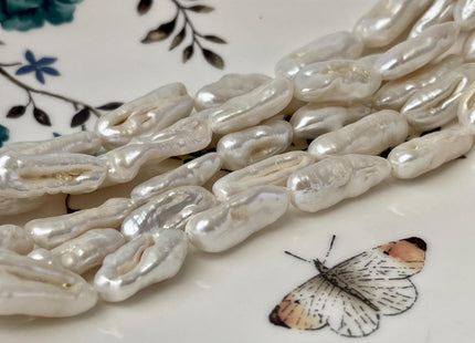 8-10x18-25 mm Natural White Biwa Stick Freshwater Pearls Genuine Natural Freshwater Pearl Beads B Grade #P3053