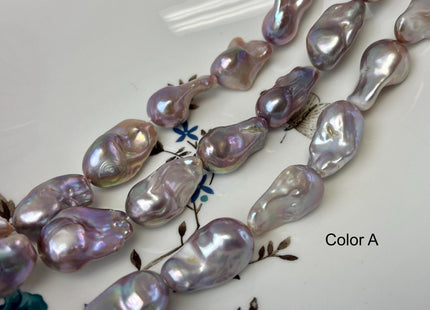 15-18x30 mm AAA Rare Natural Mauve Pink Baroque Pearl Genuine High Luster Quality Pearl With Iridescent Color #P2977