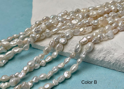 5-6x6-9 mm Natural White Keshi Freshwater Pearls Beads Genuine Nugget Shape Small Keshi Freshwater Pearl #P3055
