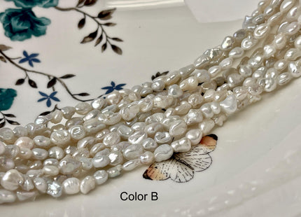 5-6x6-9 mm Natural White Keshi Freshwater Pearls Beads Genuine Nugget Shape Small Keshi Freshwater Pearl #P3055