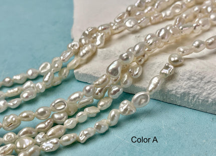 5-6x6-9 mm Natural White Keshi Freshwater Pearls Beads Genuine Nugget Shape Small Keshi Freshwater Pearl #P3055