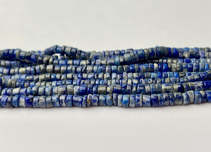 4mm 5mm 6mm Rondelle Heishi Tire Shape Natural Blue Lapis Gemstone Beads Genuine Quality Rondelle Lapis Loose Beads 13 Inches #4443