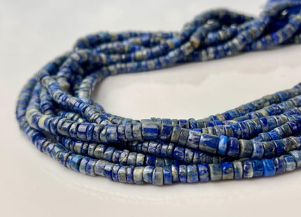 4mm 5mm 6mm Rondelle Heishi Tire Shape Natural Blue Lapis Gemstone Beads Genuine Quality Rondelle Lapis Loose Beads 13 Inches #4443