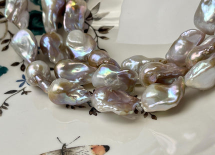 15-18x30 mm AAA Rare Natural Seaweed Pink Baroque Pearl Genuine High Luster Quality Pearl With Iridescent Color #P3036