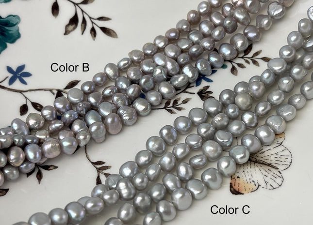 5-6 mm AA Freshwater Pearl Nugget Freshwater Pearl Beads Genuine Pinkish Gray Color High Luster Potato Nugget Pearls 69 Beads #P1907