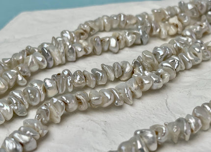 7-10 mm Natural White Rare Keshi Freshwater Pearl Beads Center Drilled Keshi Rondelle Genuine Freshwater Pearls C Grade #P3062