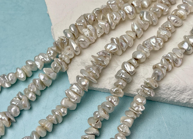 7-10 mm Natural White Rare Keshi Freshwater Pearl Beads Center Drilled Keshi Rondelle Genuine Freshwater Pearls C Grade #P3062