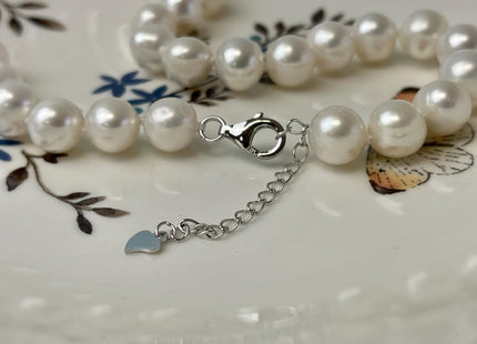 16/18/20/22/24/26 Inches Hand Knotted 9 mm AAA Freshwater Pearl Necklace Natural White High Luster Pearl Necklace W/Lobster Clasp #P3064