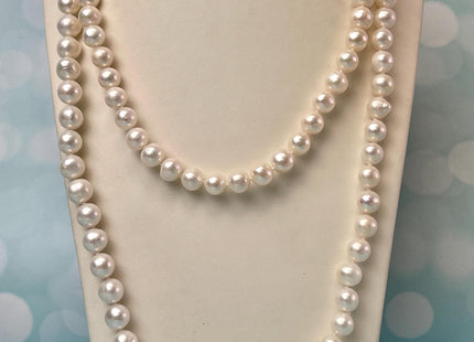 16/18/20/22/24/26 Inches Hand Knotted 9 mm AAA Freshwater Pearl Necklace Natural White High Luster Pearl Necklace W/Lobster Clasp #P3064
