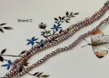 1.8-2 mm Natural Mauve Pink Tiny Potato Pearl Genuine Freshwater Seed Pearl Beads B or C Grade #P3066