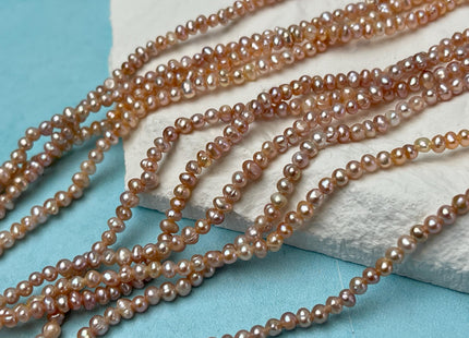 2x3 mm AA Natural Mauve Pink or White Potato Nugget Freshwater Seed Pearls Genuine Rare High Luster Tiny Potato Nugget Pearl Beads #P3067