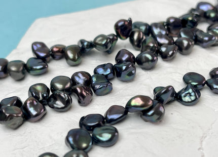 8x10 mm AAAA Dark Peacock Color Keshi Freshwater Pearls Top Drilled Super High Luster Genuine Keshi Freshwater Pearls #P2973