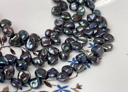 8x10 mm AAAA Dark Peacock Color Keshi Freshwater Pearls Top Drilled Super High Luster Genuine Keshi Freshwater Pearls #P2973