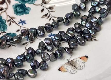 8x10 mm AAAA Dark Peacock Color Keshi Freshwater Pearls Top Drilled Super High Luster Genuine Keshi Freshwater Pearls #P2973