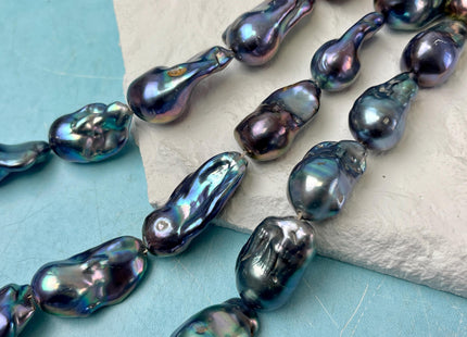 15-18x25-30 mm AA Blue Peacock Baroque Freshwater Pearl Beads Genuine Rare Cultured High Luster Baroque Pearls #P3075