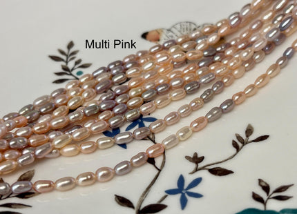 3x5 mm AAA Natural Mauve Pink Rice Tiny Seed Freshwater Pearl High Luster Seed Freshwater Pearl Genuine Top Quality Pearls #P3076