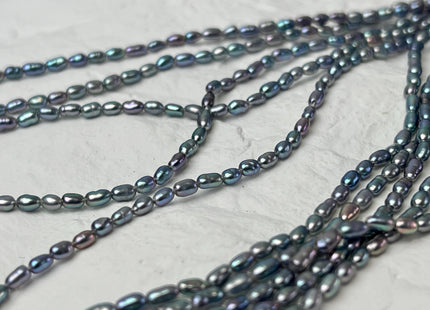 2x3-4 mm AA Rainbow Peacock Color Rice Tiny Seed Freshwater Pearls High Luster Seed Freshwater Pearls Genuine Tiny Quality Pearls #P3079
