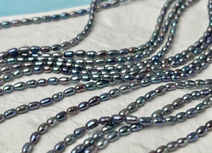 2x3-4 mm 3x5-6 mm AAAA Blue Rainbow Peacock Color Rice Tiny Seed Freshwater Pearls High Luster Seed Freshwater Pearls #P3080