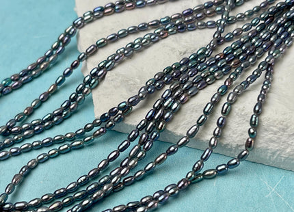 2x3-4 mm 3x5-6 mm AAAA Blue Rainbow Peacock Color Rice Tiny Seed Freshwater Pearls High Luster Seed Freshwater Pearls #P3080