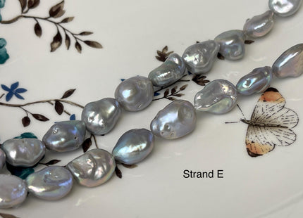 10-12 mm AA Gray Color Coin Freshwater Pearl Beads Genuine High Luster Tear Drop Shape Freshwater Coin Pearls #P3038