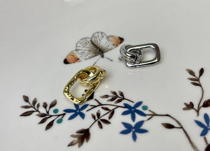 11x18 mm Yellow and White Gold Plated Brass Antique Rectangular Shape Clasp DIY Jewelry #10328