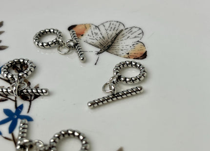 10 mm Yellow and White Gold Plated Brass Toggle Clasp Genuine Antique Toggle Findings With Round Coiled Shape Design DIY Jewelry #10330