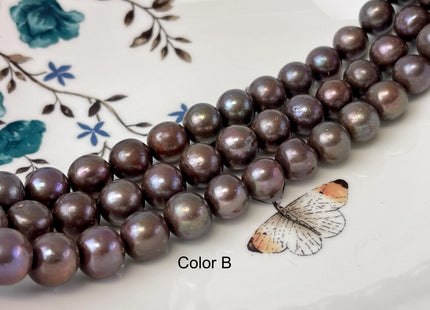 11-12 mm AAA Round Chocolate Brown Genuine Freshwater Pearl Bead, Brown Freshwater Pearls #P3058