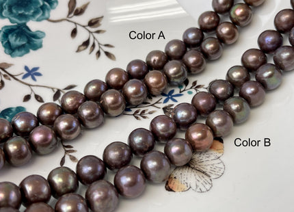 11-12 mm AAA Round Chocolate Brown Genuine Freshwater Pearl Bead, Brown Freshwater Pearls #P3058
