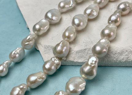 11x13-12x16 mm AA Rare Baroque Natural White Freshwater Pearls Quality High Luster White Baroque Pearls 25-29 Beads #P3093