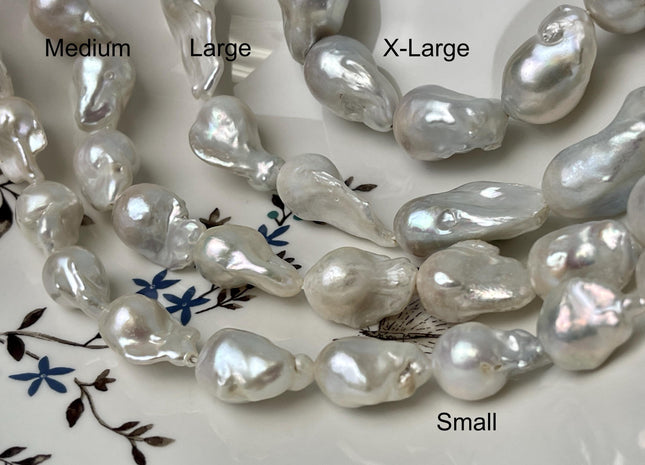 12x15-25x30mm Natural White Freshwater Baroque Pearl Genuine Tear Drop Baroque Pearl Beads #P3077