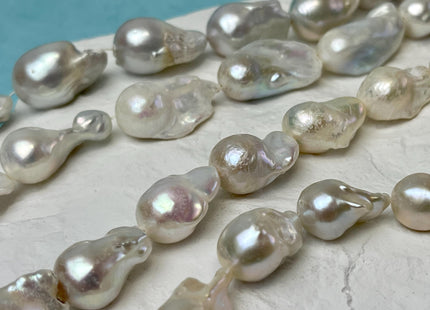 12x15-25x30mm Natural White Freshwater Baroque Pearl Genuine Tear Drop Baroque Pearl Beads #P3077