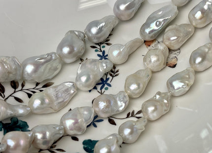 12x15-25x30mm Natural White Freshwater Baroque Pearl Genuine Tear Drop Baroque Pearl Beads #P3077