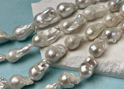 12x15-25x30mm Natural White Freshwater Baroque Pearl Genuine Tear Drop Baroque Pearl Beads #P3077