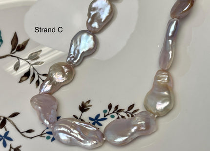 10-19 mm AAA Very Rare Natural Champagne Seaweed Mauve Pink Flat Keshi Freshwater Pearl Beads Rare Keshi Freshwater Pearls #P3070