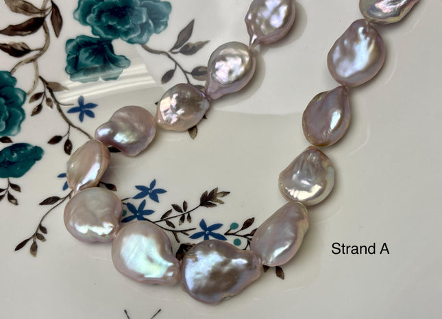 10-19 mm AAA Very Rare Natural Champagne Seaweed Mauve Pink Flat Keshi Freshwater Pearl Beads Rare Keshi Freshwater Pearls #P3070