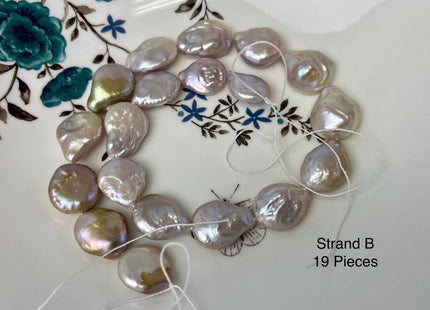 10-19 mm AAA Very Rare Natural Champagne Seaweed Mauve Pink Flat Keshi Freshwater Pearl Beads Rare Keshi Freshwater Pearls #P3070