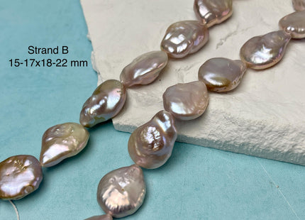 10-19 mm AAA Very Rare Natural Champagne Seaweed Mauve Pink Flat Keshi Freshwater Pearl Beads Rare Keshi Freshwater Pearls #P3070