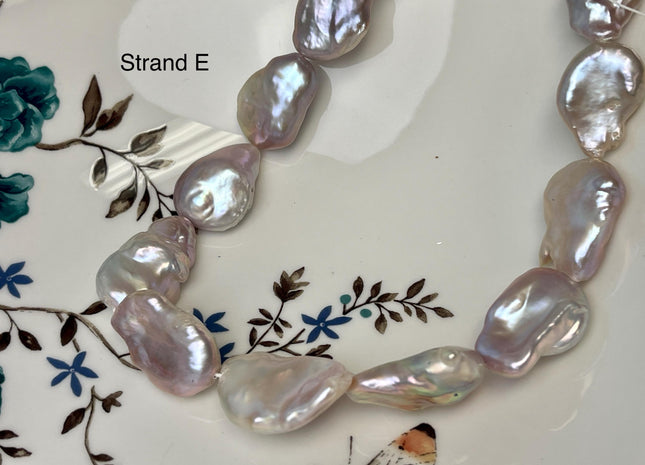 10-19 mm AAA Very Rare Natural Champagne Seaweed Mauve Pink Flat Keshi Freshwater Pearl Beads Rare Keshi Freshwater Pearls #P3070