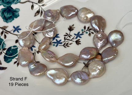 10-19 mm AAA Very Rare Natural Champagne Seaweed Mauve Pink Flat Keshi Freshwater Pearl Beads Rare Keshi Freshwater Pearls #P3070