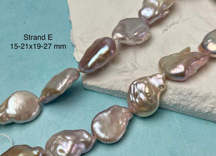 10-19 mm AAA Very Rare Natural Champagne Seaweed Mauve Pink Flat Keshi Freshwater Pearl Beads Rare Keshi Freshwater Pearls #P3070