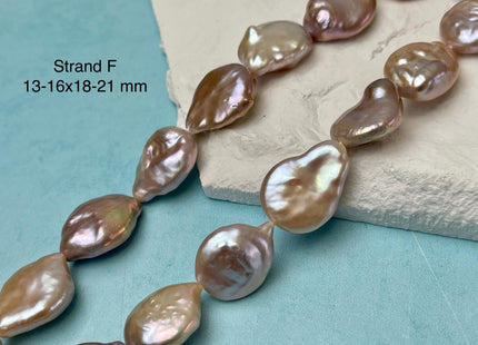 10-19 mm AAA Very Rare Natural Champagne Seaweed Mauve Pink Flat Keshi Freshwater Pearl Beads Rare Keshi Freshwater Pearls #P3070