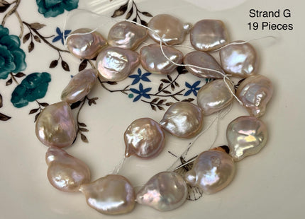 10-19 mm AAA Very Rare Natural Champagne Seaweed Mauve Pink Flat Keshi Freshwater Pearl Beads Rare Keshi Freshwater Pearls #P3070